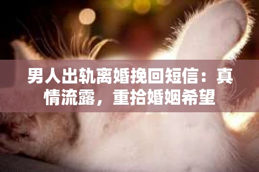 男人出轨离婚挽回短信：真情流露，重拾婚姻希望