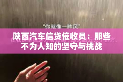 陕西汽车信贷催收员：那些不为人知的坚守与挑战