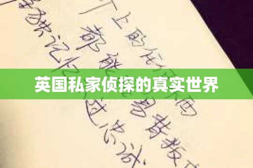 英国私家侦探的真实世界